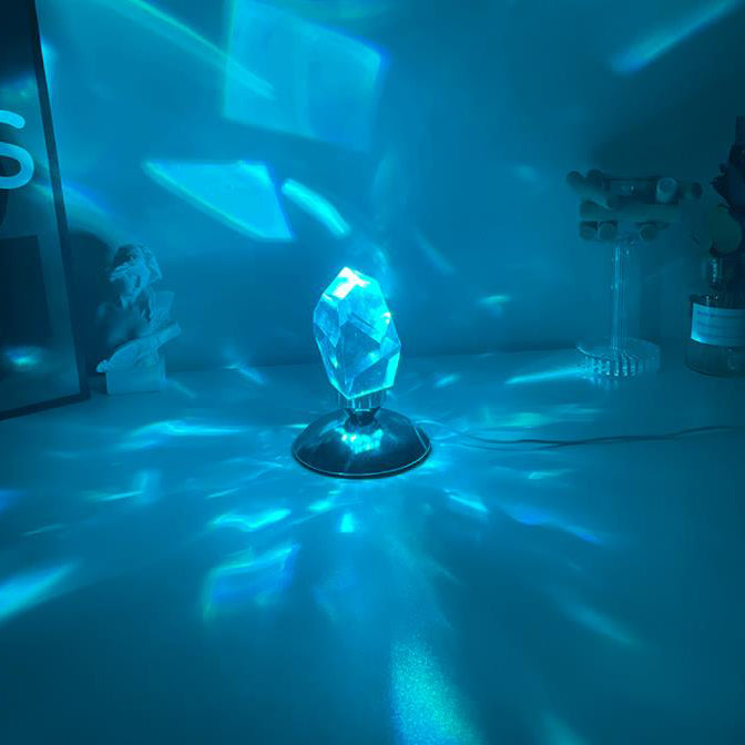 Diamond Crystal LED Table Lamp with Remote - 3 or 16 Color Options, Wireless Rechargeable Night Light