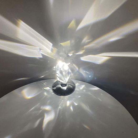 Diamond Crystal LED Table Lamp with Remote - 3 or 16 Color Options, Wireless Rechargeable Night Light