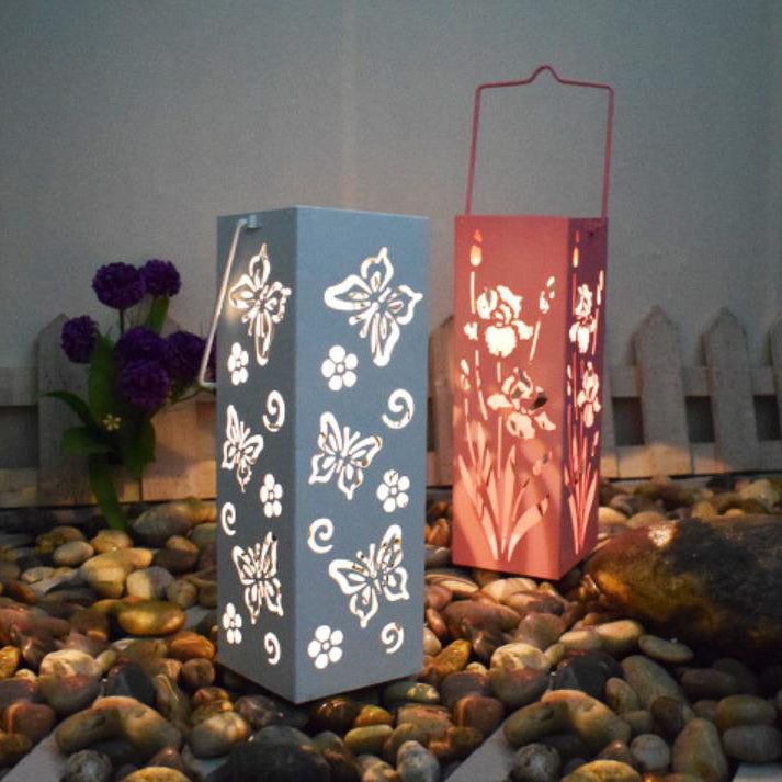 Solar LED Butterfly Rose Pattern Outdoor Decorative Lamp