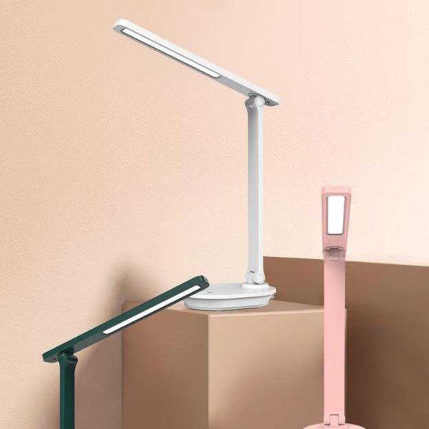 Modern Rechargeable LED Desk Lamp - Double Folding Design in Pink, White, Green