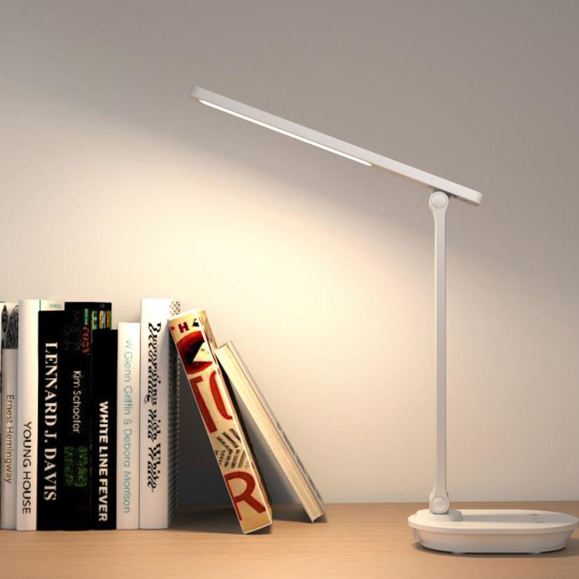 Modern Foldable LED Desk Lamp - Wireless Rechargeable, Plastic Shade, 300 Lumens