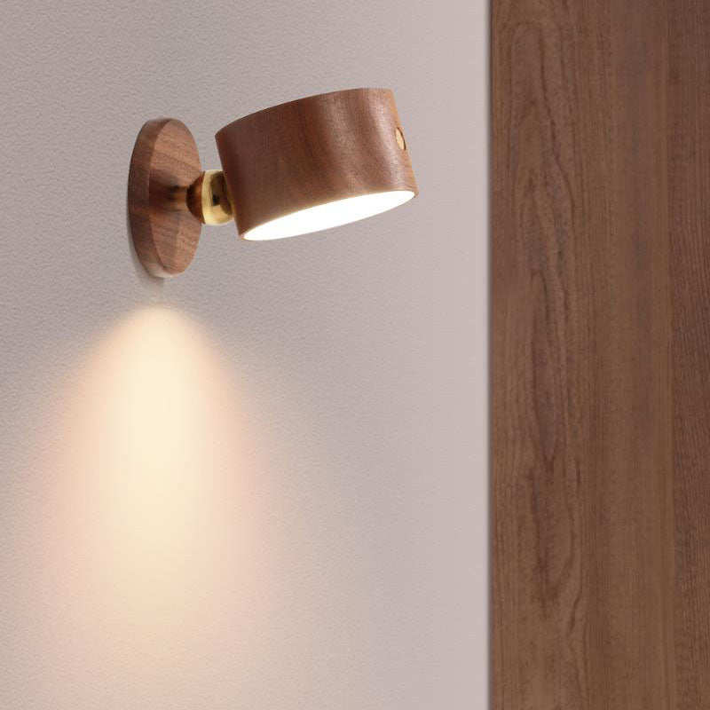 Wood LED Wall Sconce Lamp with Touch Control