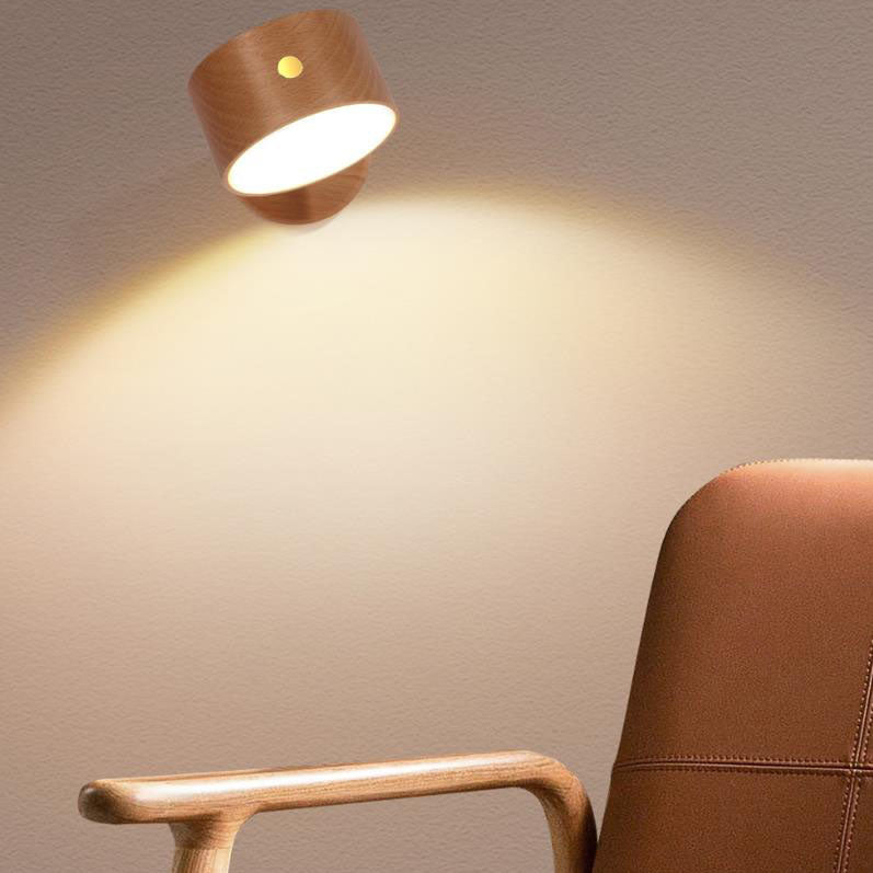 Wood LED Wall Sconce Lamp with Touch Control