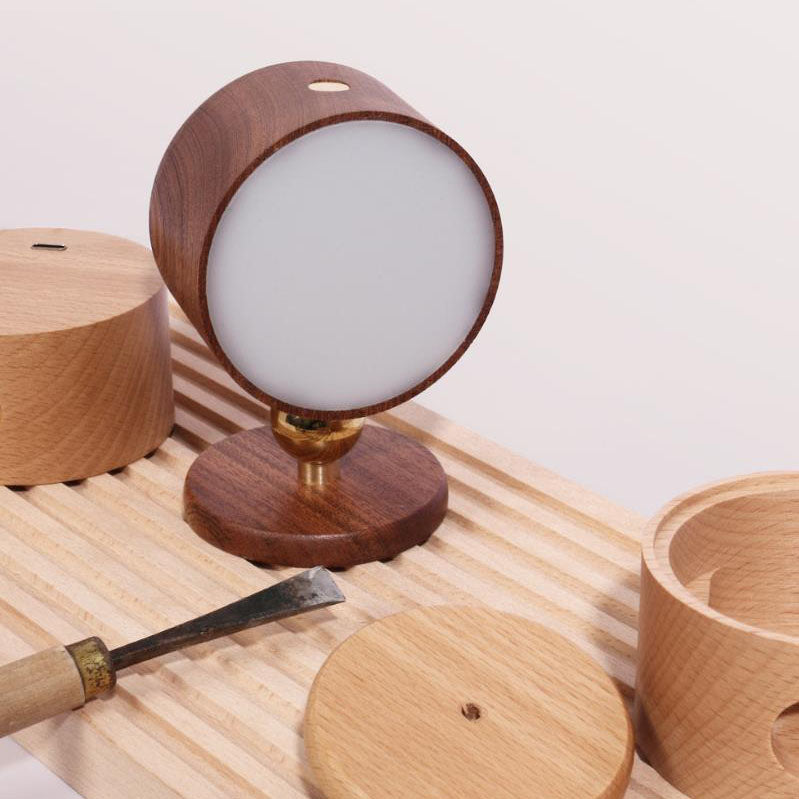 Wood USB Rechargeable Touch Magnet LED Wall Sconce Lamp
