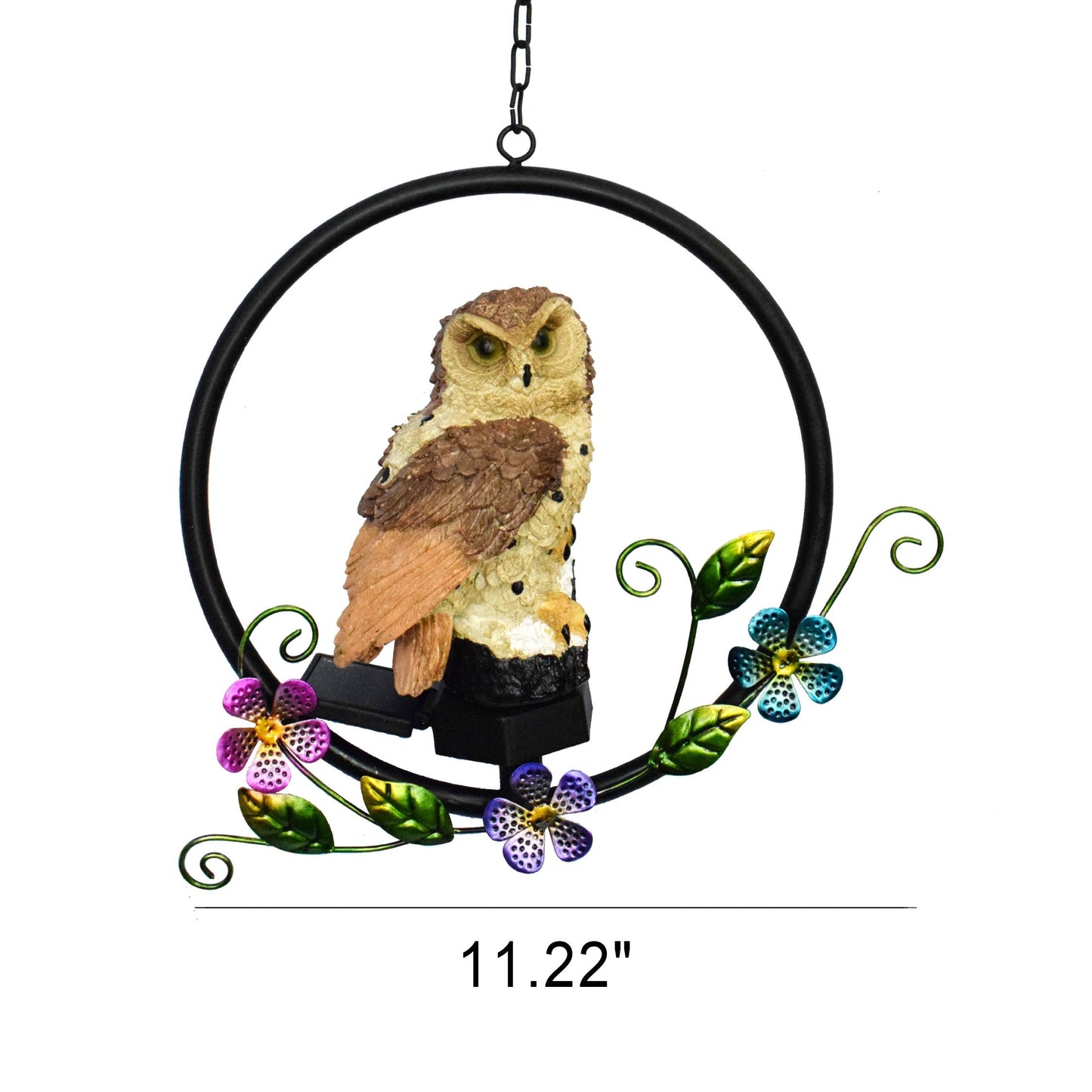 Rustic Owl Solar Pendant Light for Outdoor Garden
