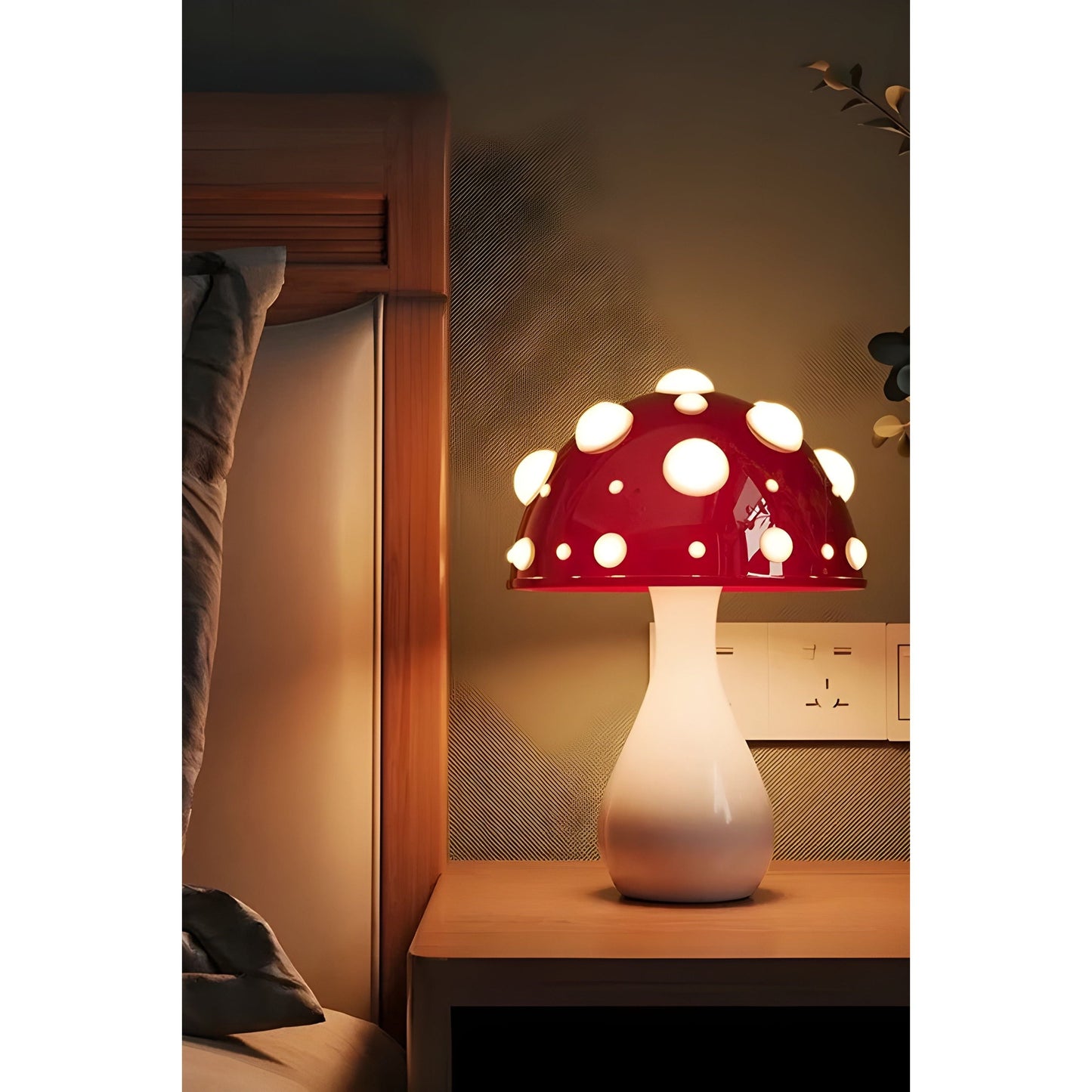 Mushroom Table Lamp with Warm LED Light
