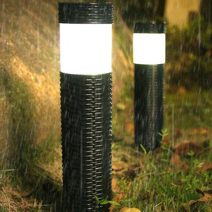 Solar Rattan Cylindrical LED Outdoor Landscape Light