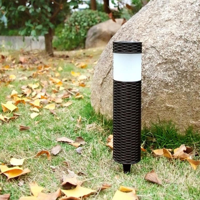 Solar Rattan Cylindrical LED Outdoor Landscape Light