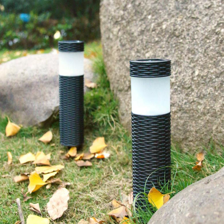 Solar Rattan Cylindrical LED Outdoor Landscape Light