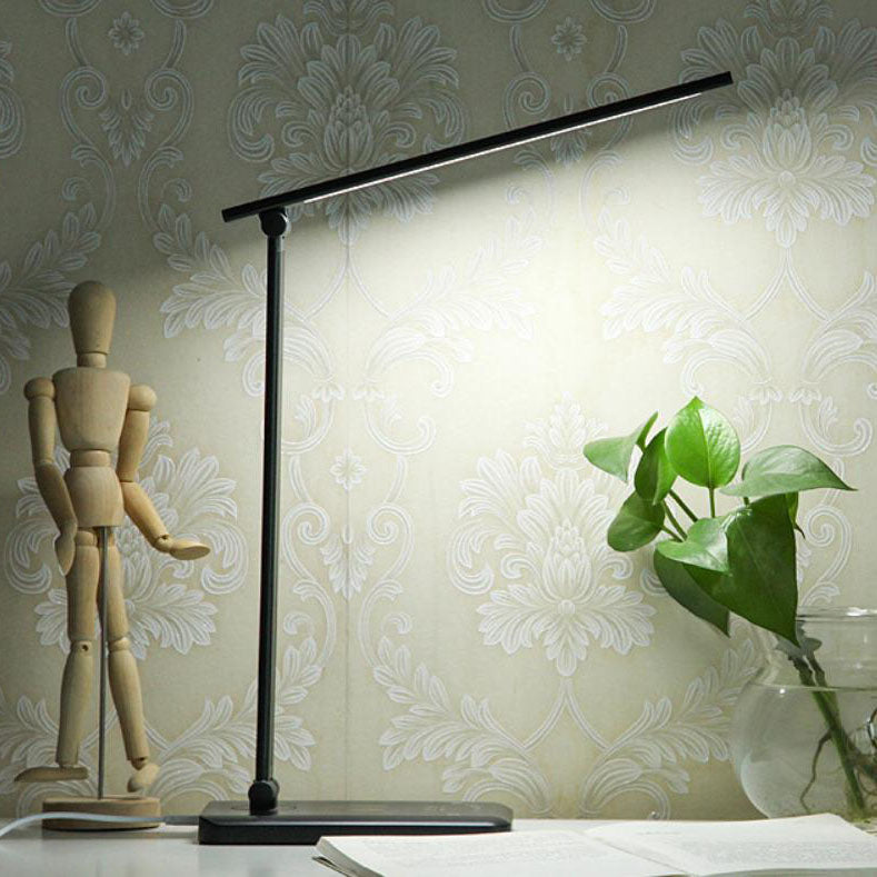 Minimalist Collapsible USB LED Desk Lamp in Silver and Black