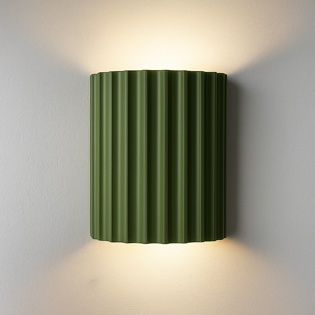 Modern Pleated Resin Wall Light with Soft LED Glow