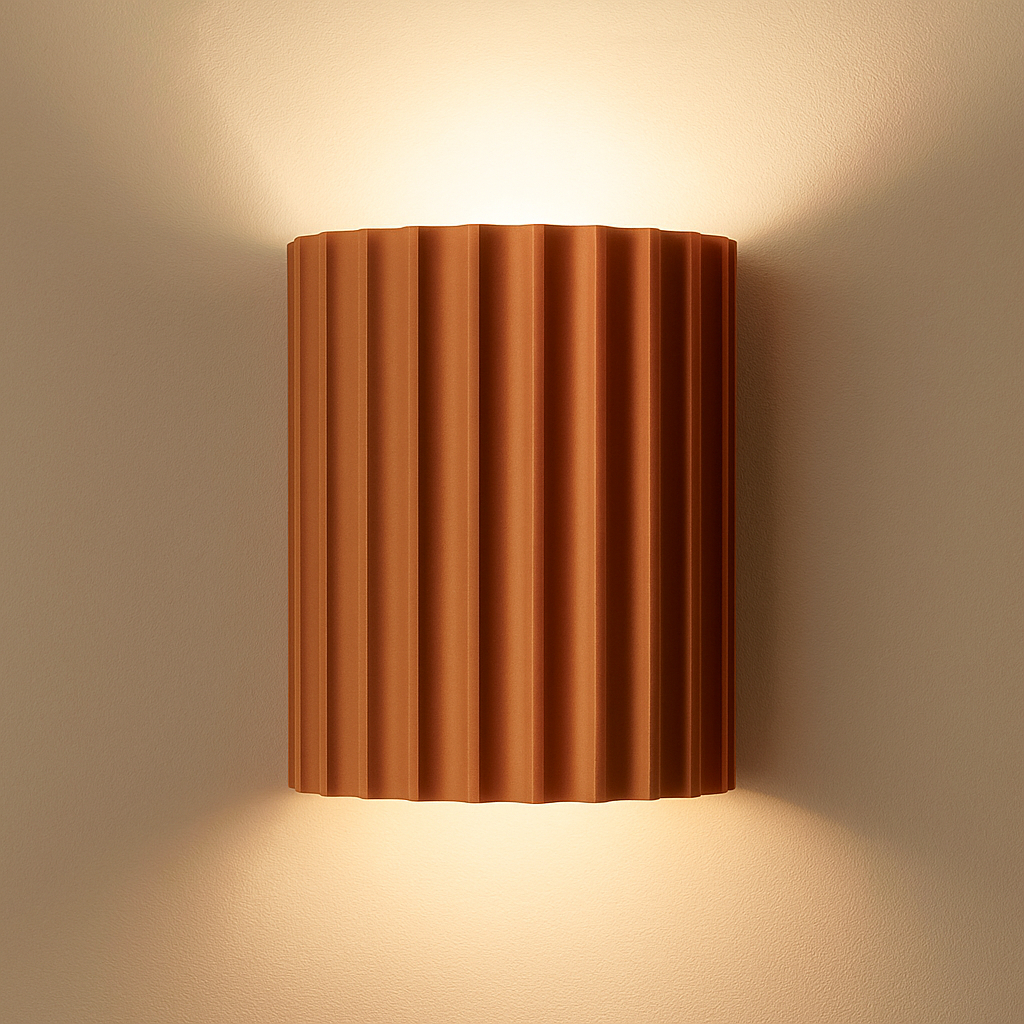 Modern Pleated Resin Wall Light with Soft LED Glow