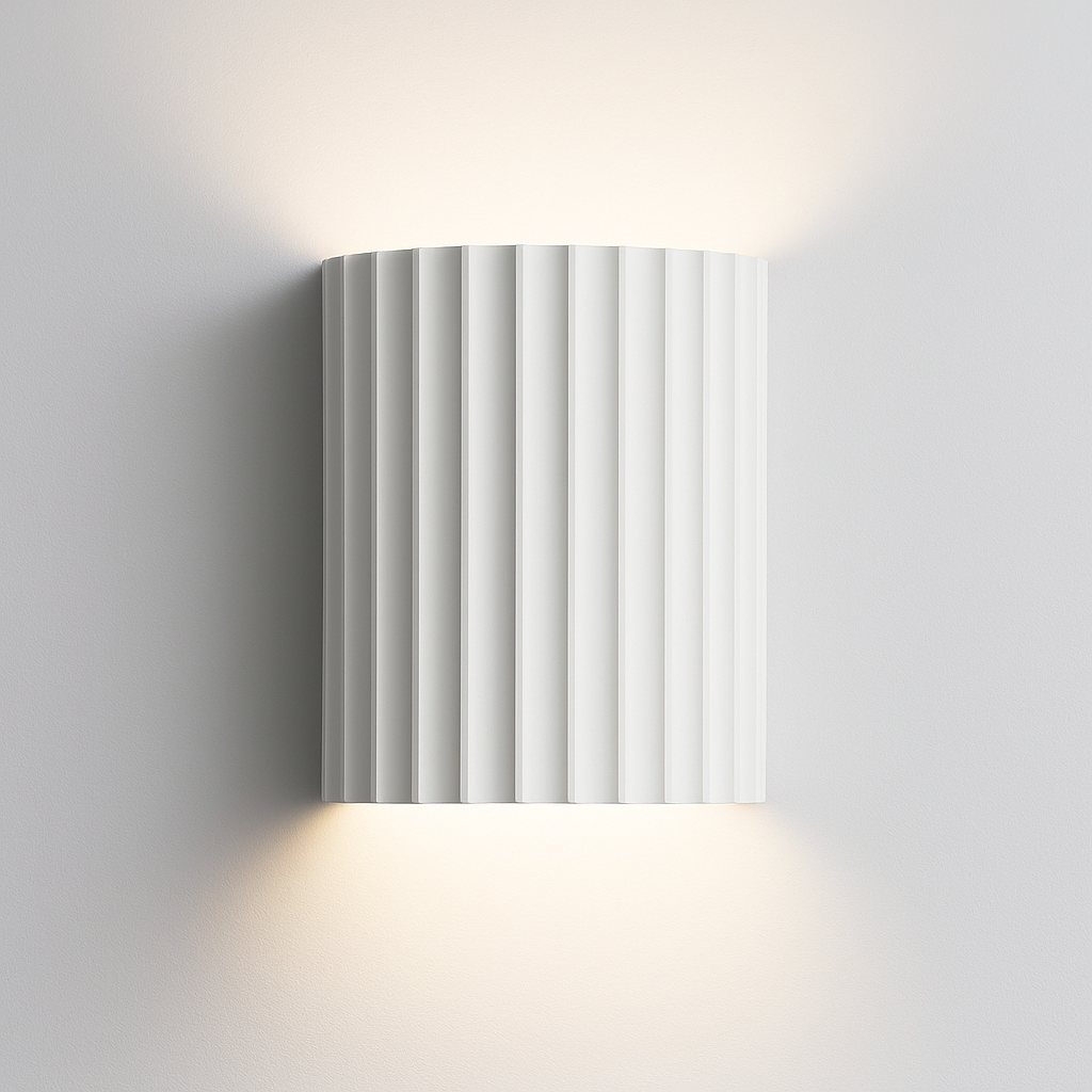 Modern Pleated Resin Wall Light with Soft LED Glow