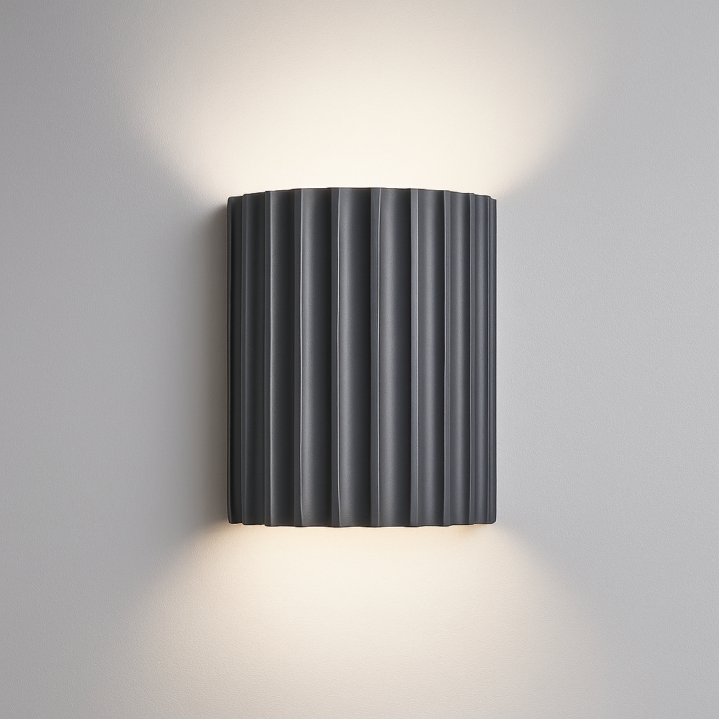 Modern Pleated Resin Wall Light with Soft LED Glow