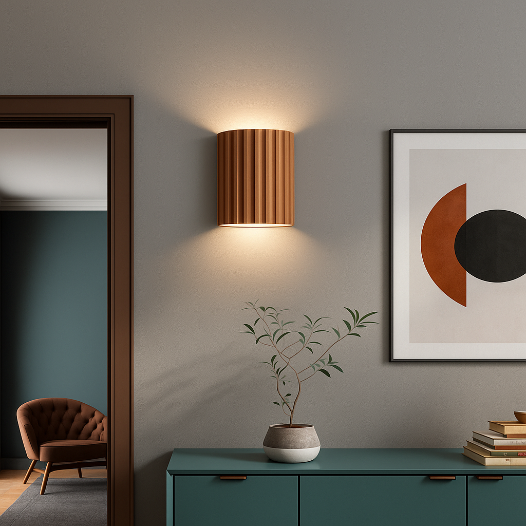 Modern Pleated Resin Wall Light with Soft LED Glow