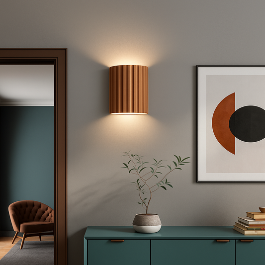 Modern Pleated Resin Wall Light with Soft LED Glow