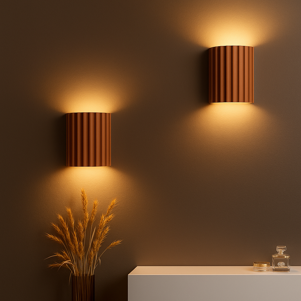 Modern Pleated Resin Wall Light with Soft LED Glow