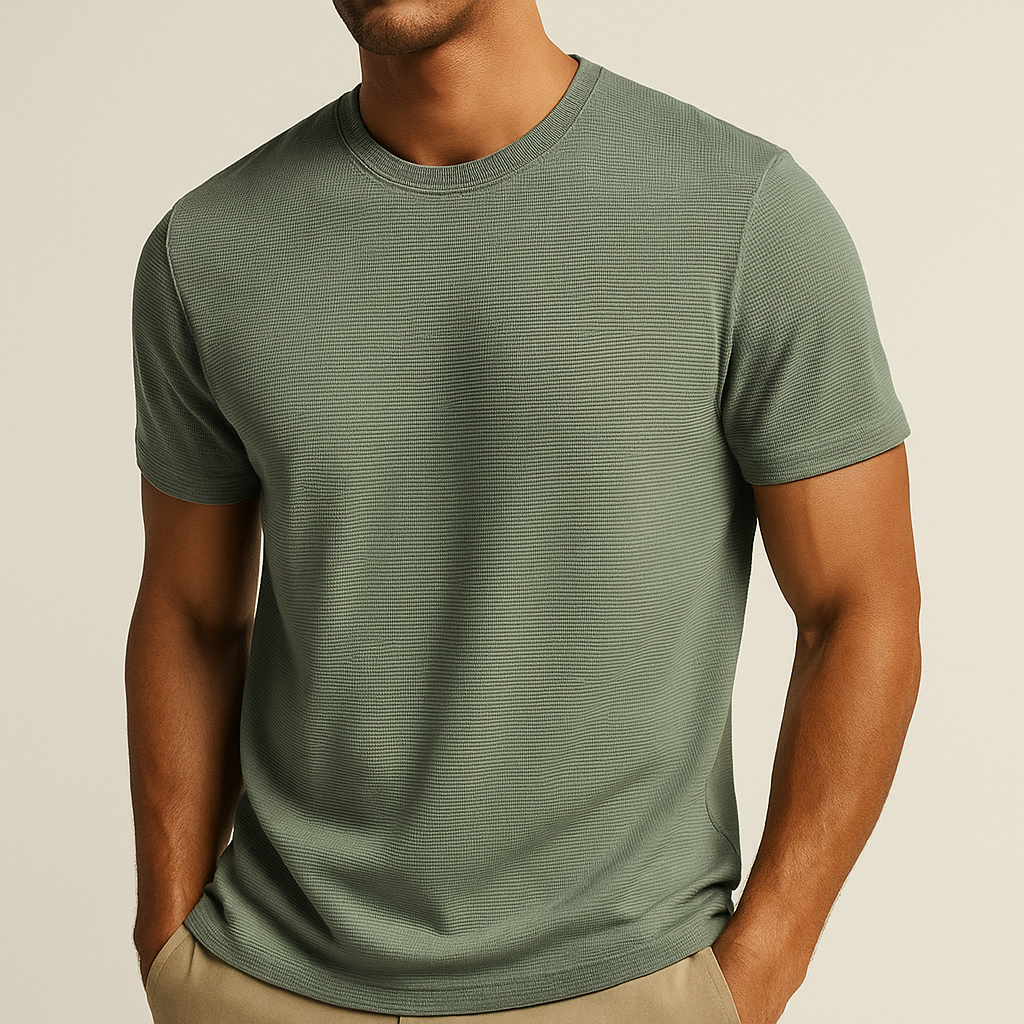 Breathable Waffle Texture Loose Fit Men's T-Shirt