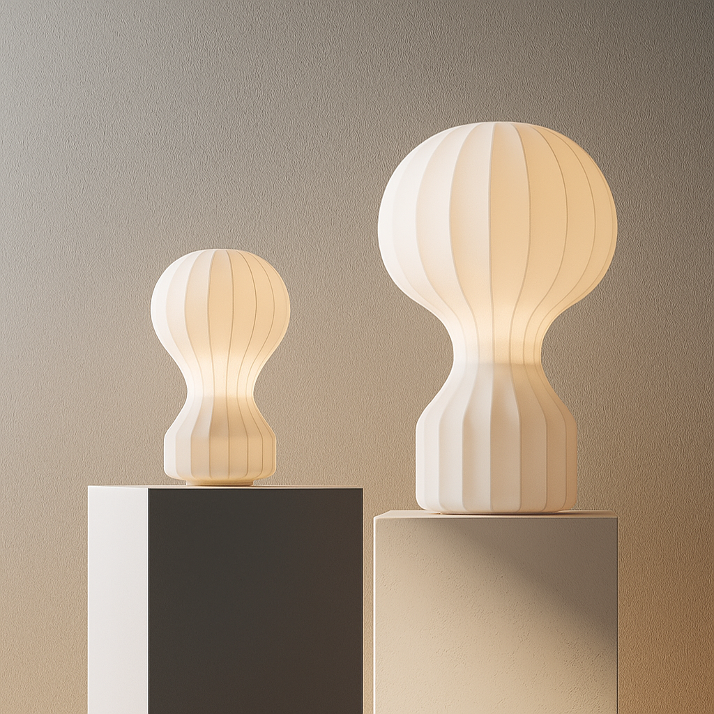 Wabi Sabi Silk Table Lamp with Warm LED Light
