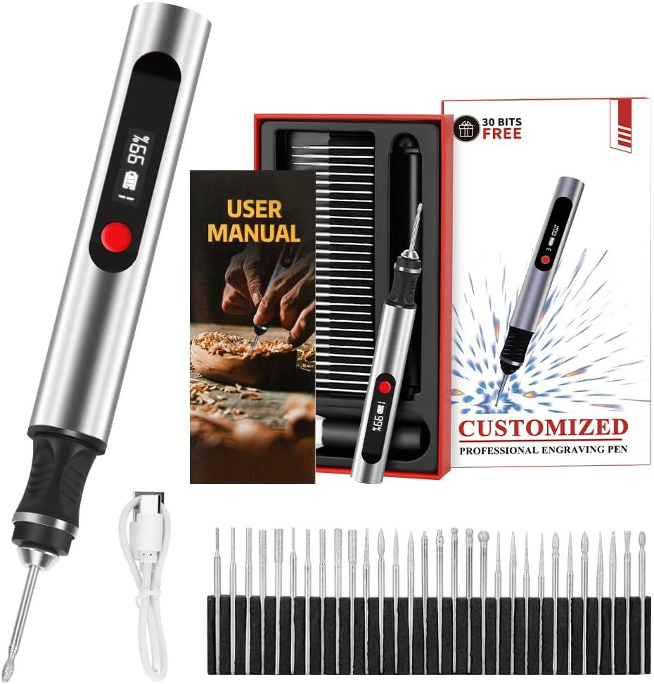 Rechargeable Engraving Pen Kit with 39 Bits for DIY Carving and Etching