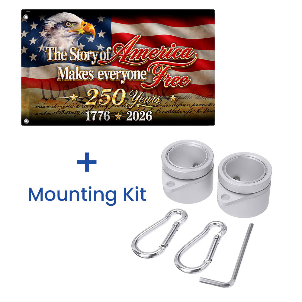 Patriotic Canvas Grommet Flag for 250 Years of Freedom 1776-2026