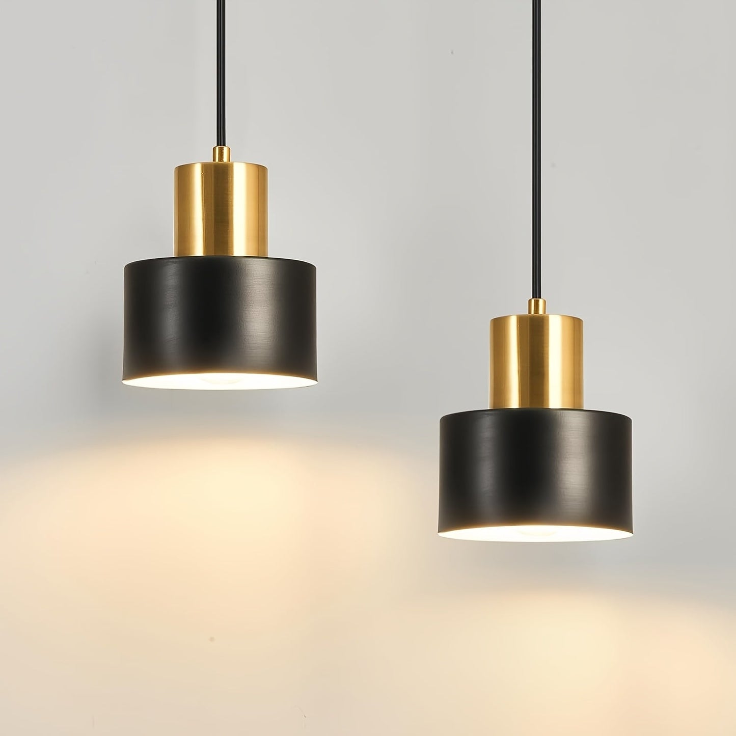 Modern Black and Gold Adjustable Pendant Light E27 Fixture