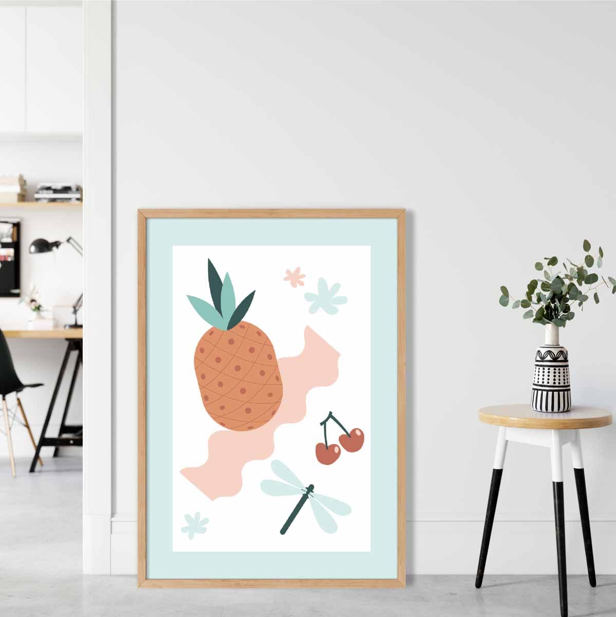 Bohemian Pastel Pink Blue Wall Art Print