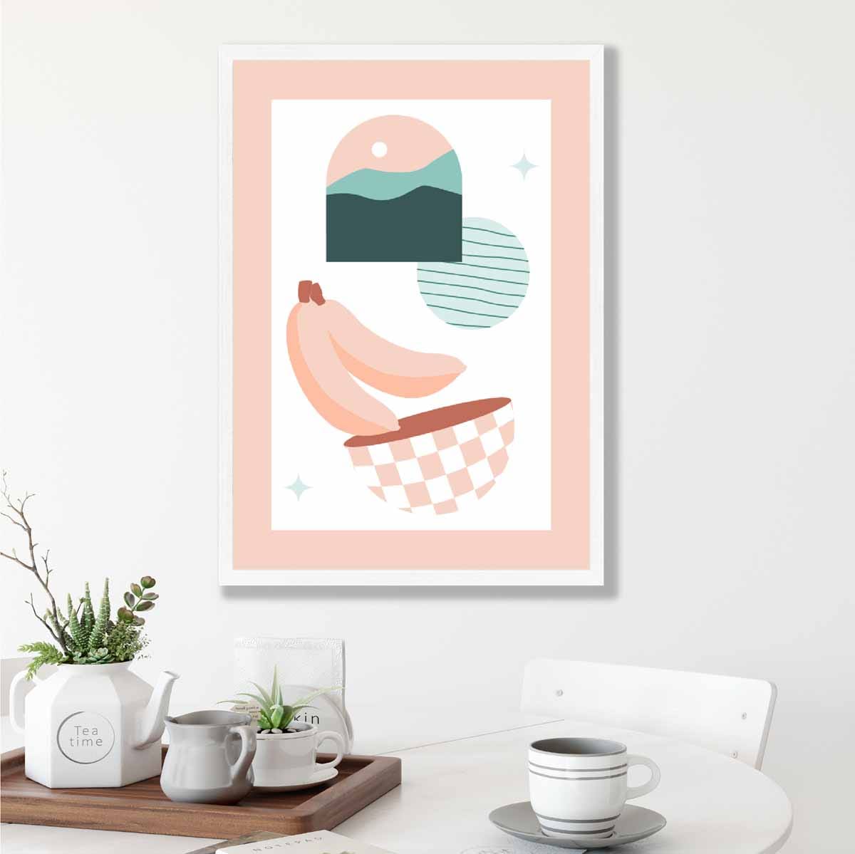 Boho Pastel Pink and Blue Kitchen Poster Art