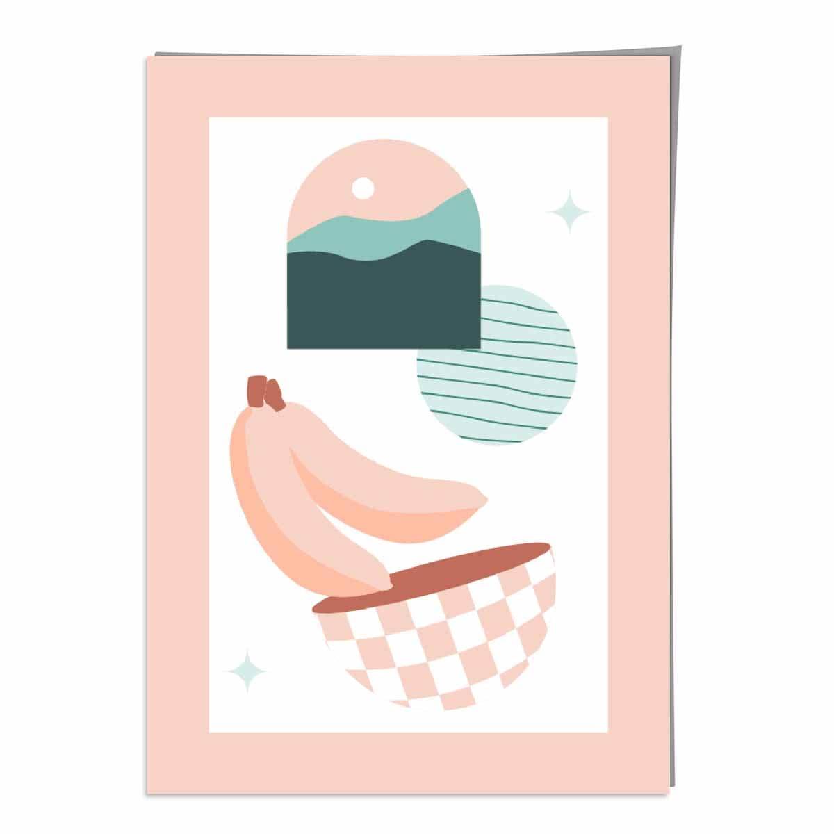 Boho Pastel Pink and Blue Kitchen Poster Art