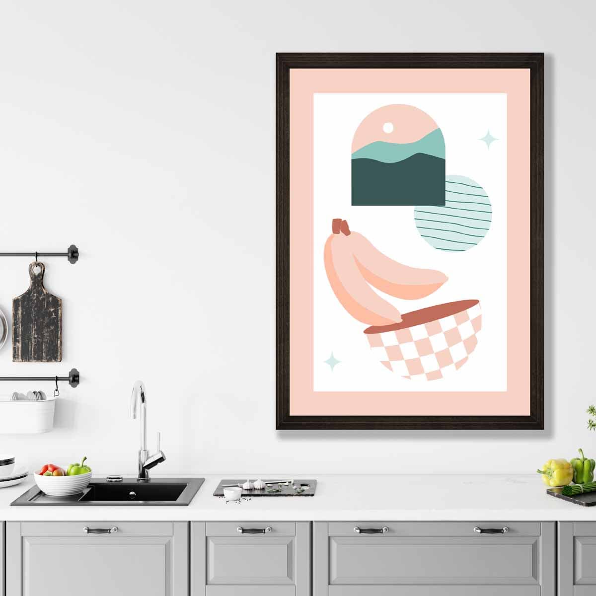 Boho Pastel Pink and Blue Kitchen Poster Art