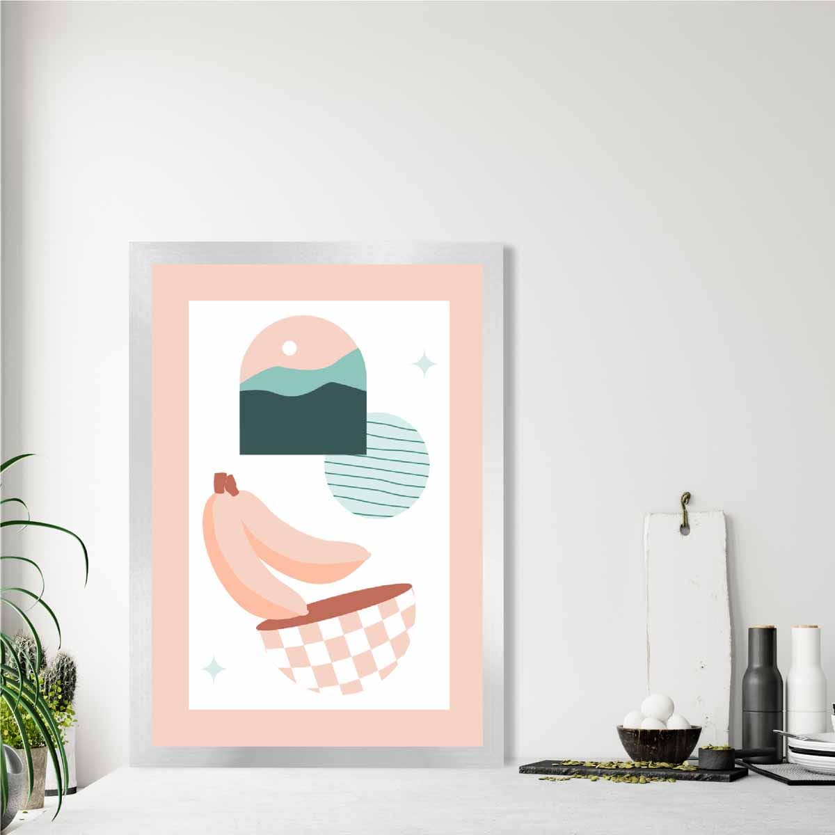 Boho Pastel Pink and Blue Kitchen Poster Art
