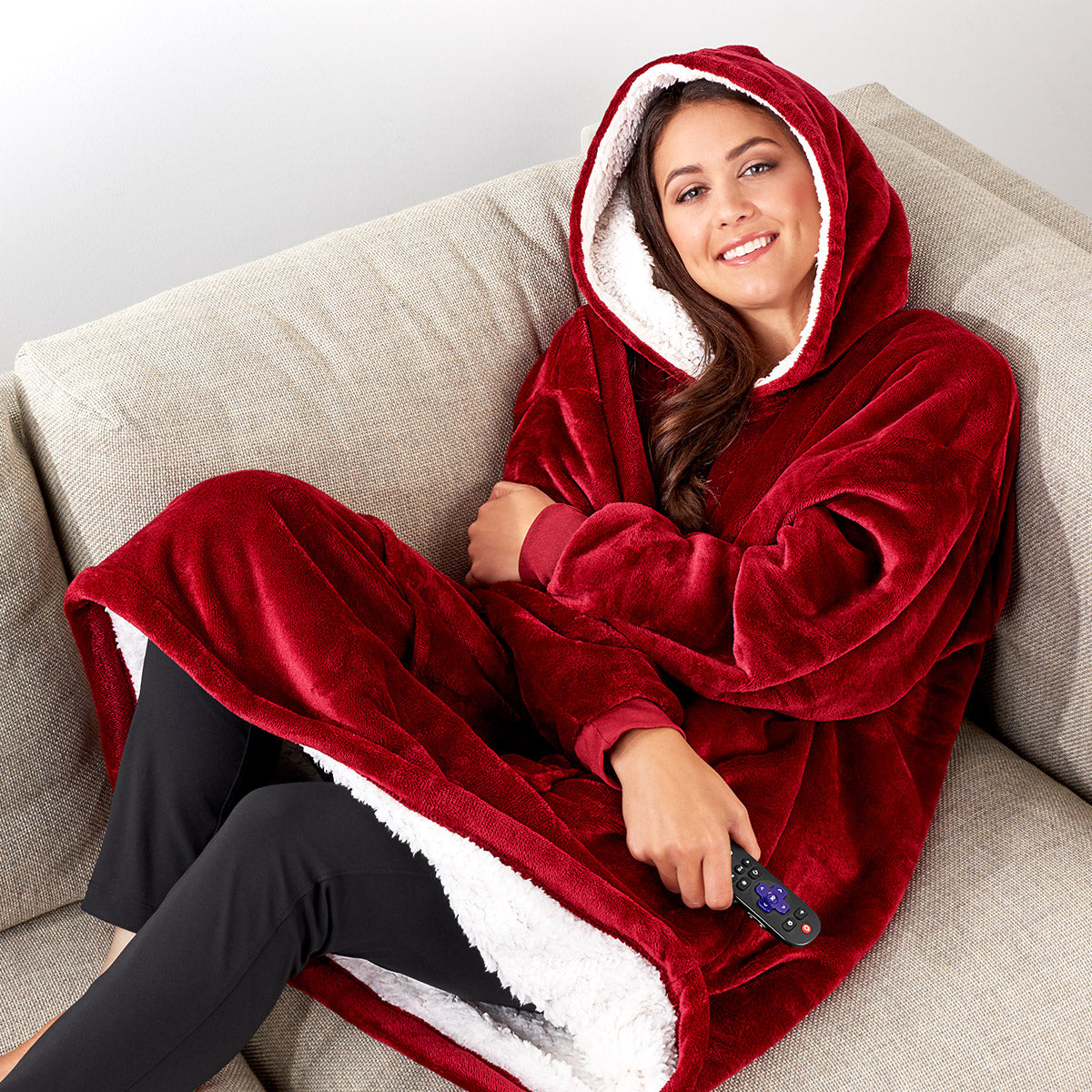 Oversized Wearable Blanket Hoodie with Front Pocket