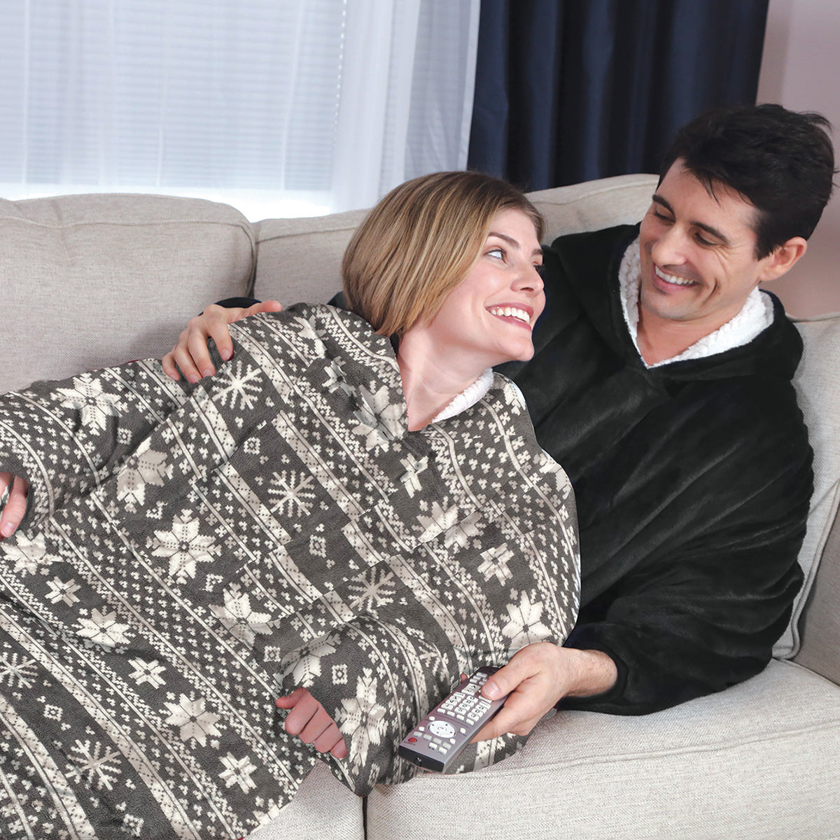 Oversized Wearable Blanket Hoodie with Front Pocket