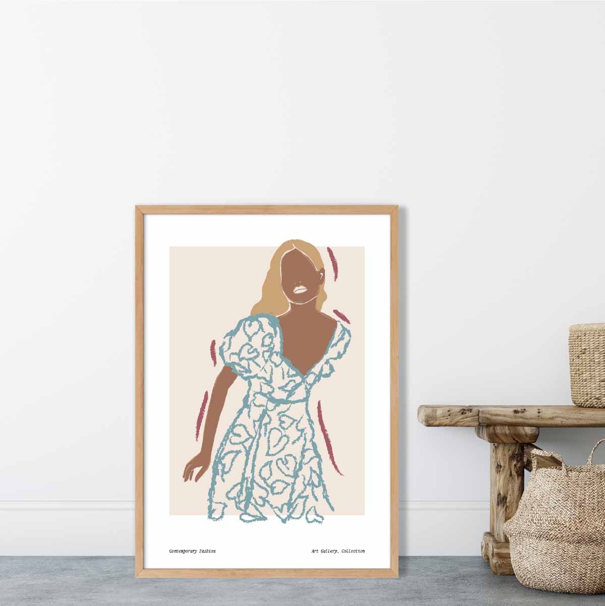 Modern Minimalist Women's Fashion Sketch Poster