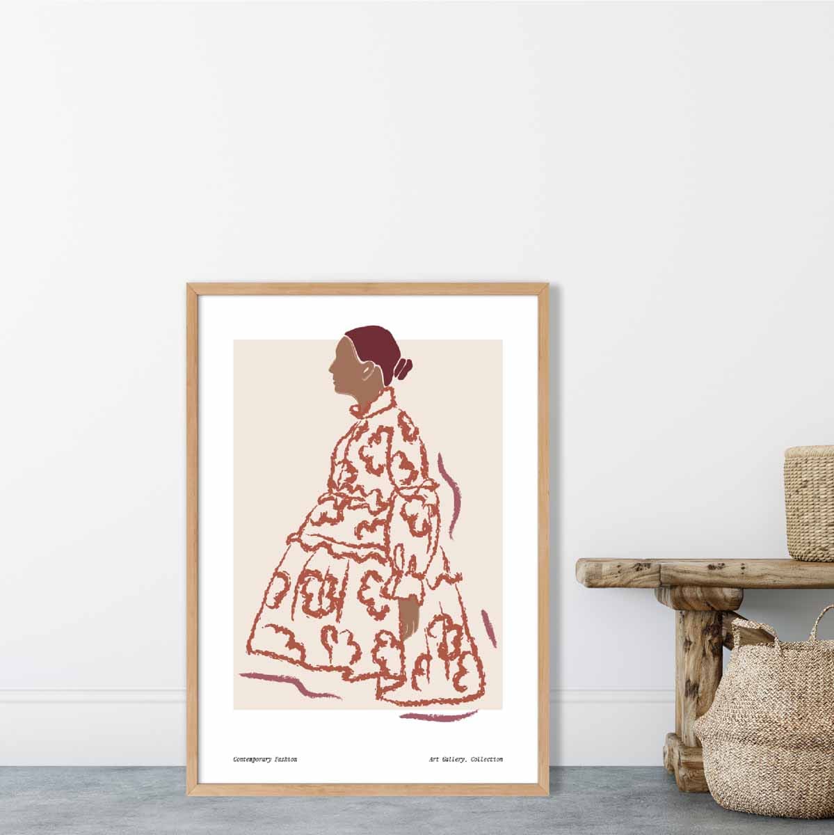 Modern Minimalist Woman Fashion Sketch Poster