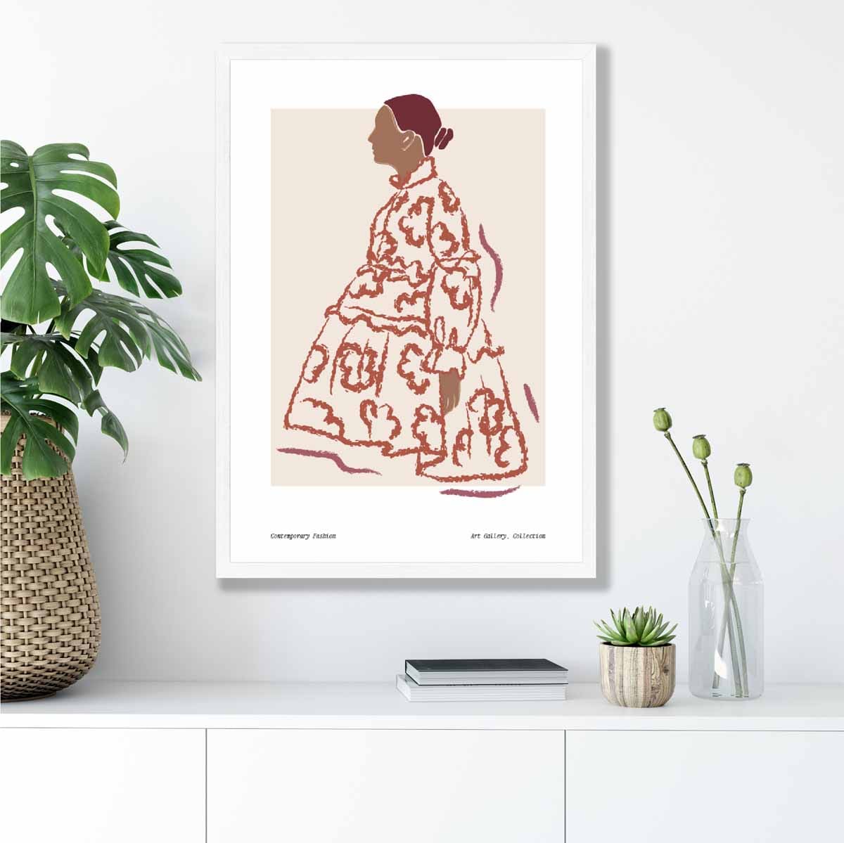 Modern Minimalist Woman Fashion Sketch Poster