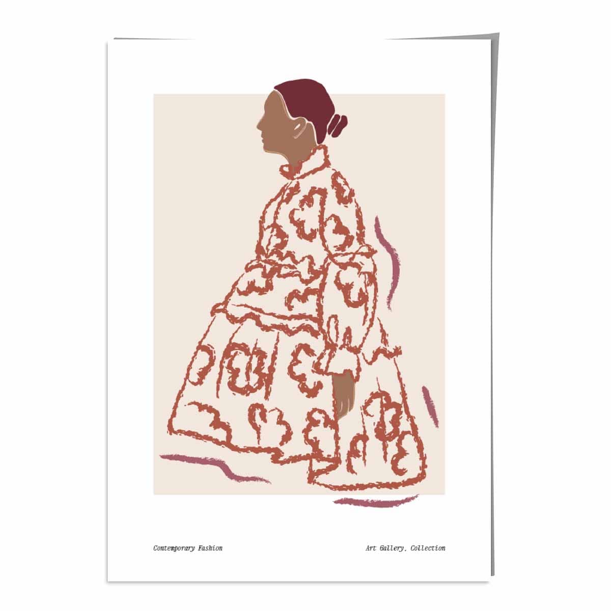 Modern Minimalist Woman Fashion Sketch Poster