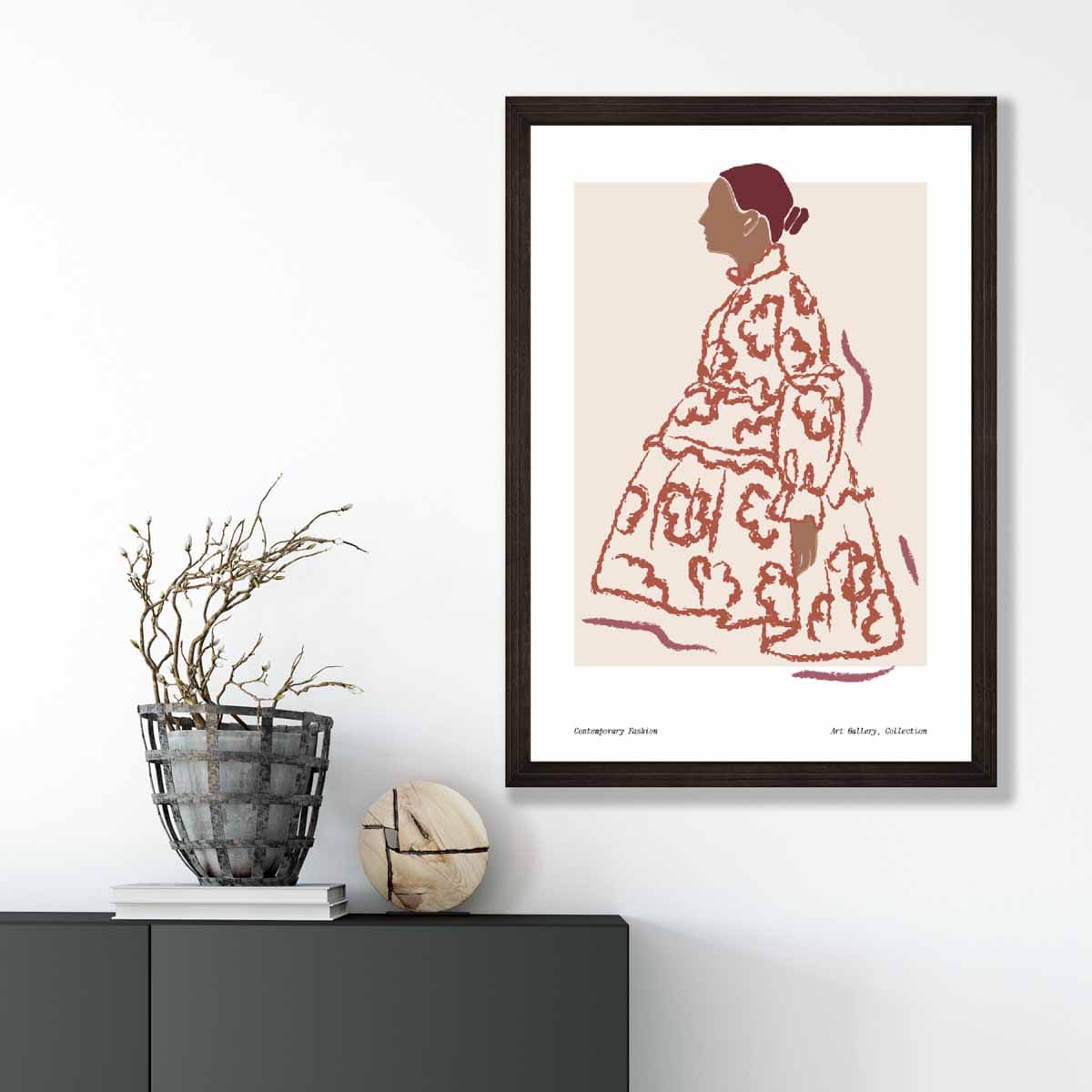 Modern Minimalist Woman Fashion Sketch Poster