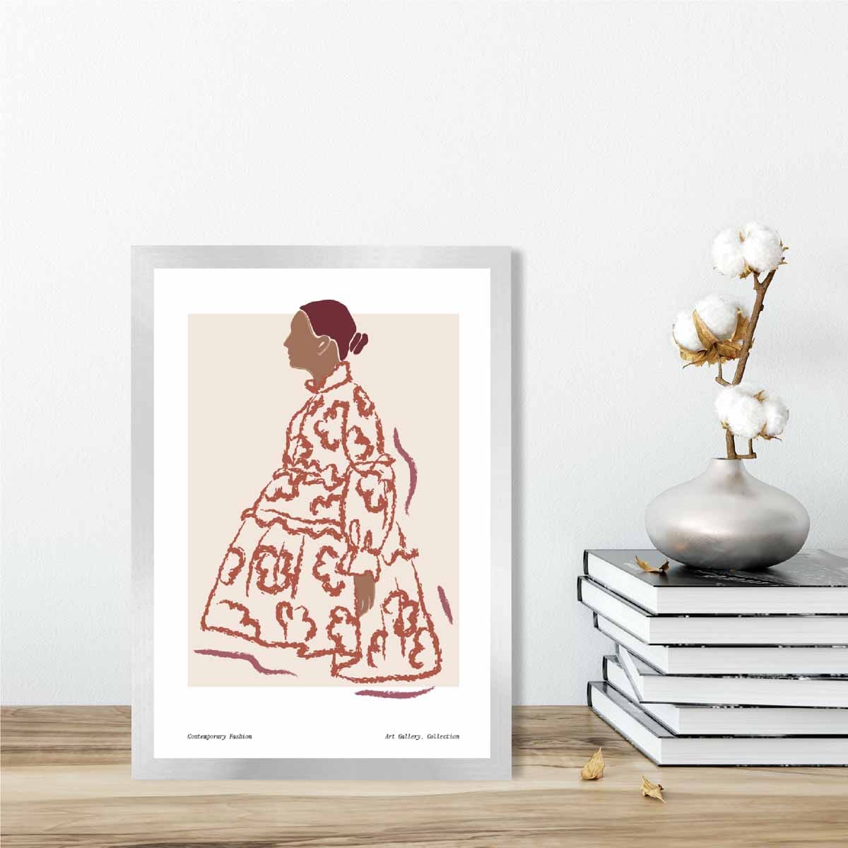 Modern Minimalist Woman Fashion Sketch Poster