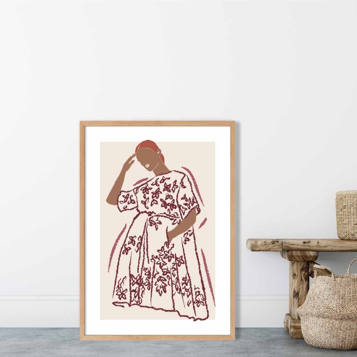 Minimalist Woman Sketch Art Print Poster