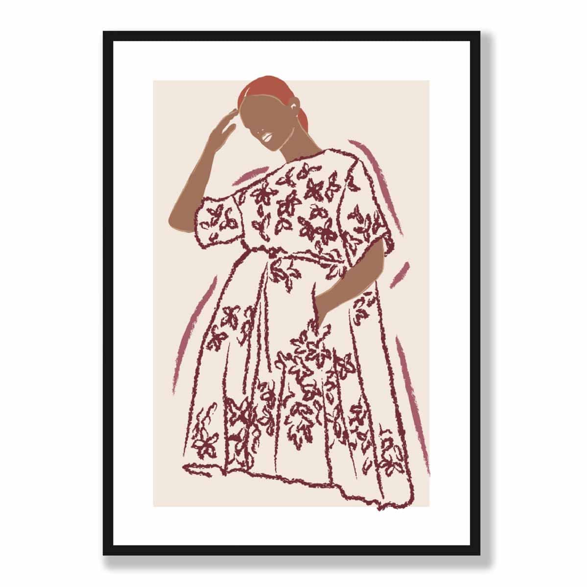 Minimalist Woman Sketch Art Print Poster