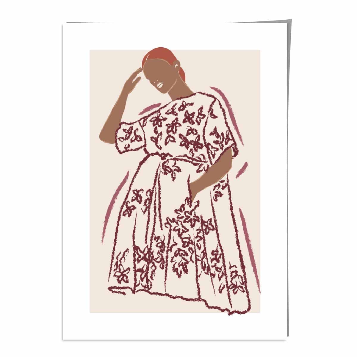 Minimalist Woman Sketch Art Print Poster