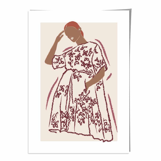 Minimalist Woman Sketch Art Print Poster