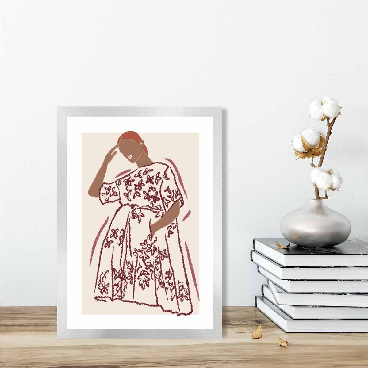Minimalist Woman Sketch Art Print Poster