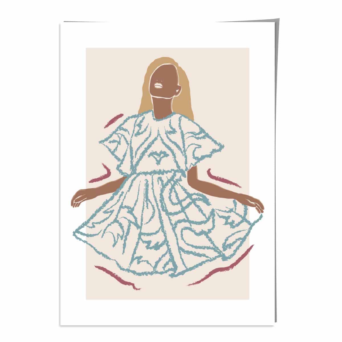 Minimalist Woman Sketch Art Print on Matte Paper