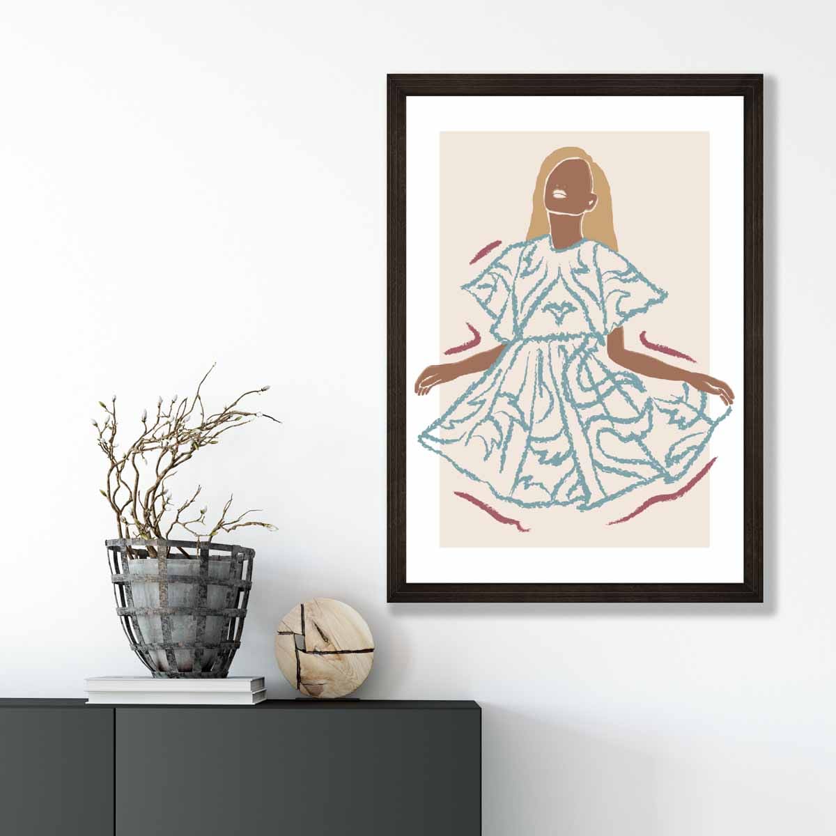 Minimalist Woman Sketch Art Print on Matte Paper