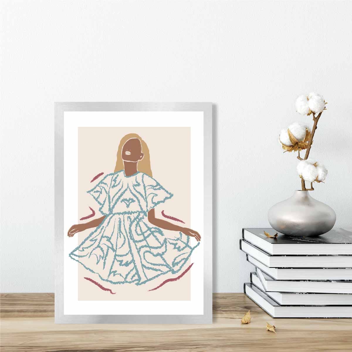 Minimalist Woman Sketch Art Print on Matte Paper