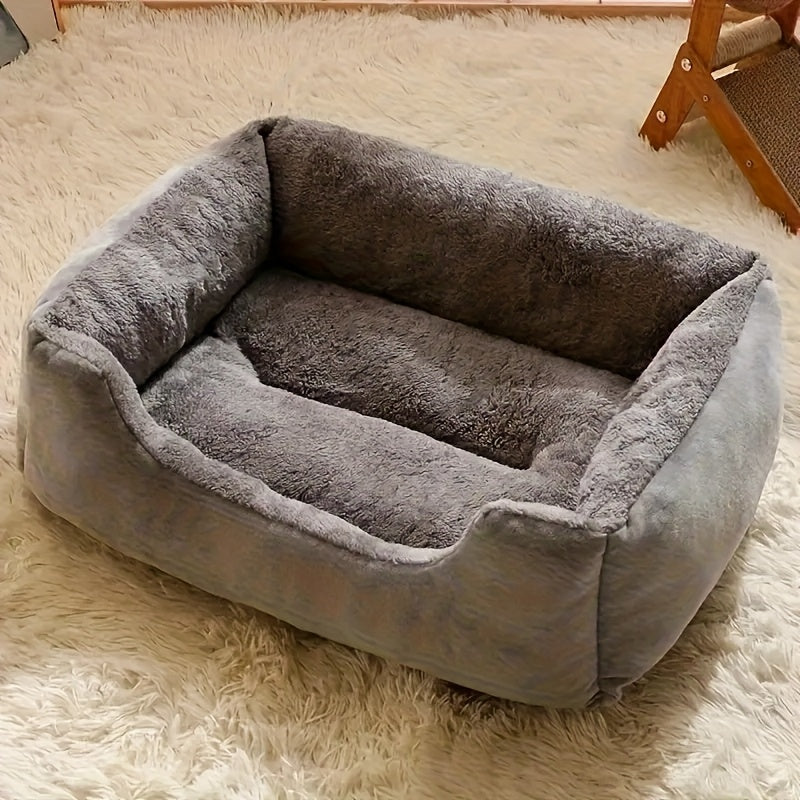 Soft Plush Pet Pillow with Raised Edges for Small Dogs and Cats