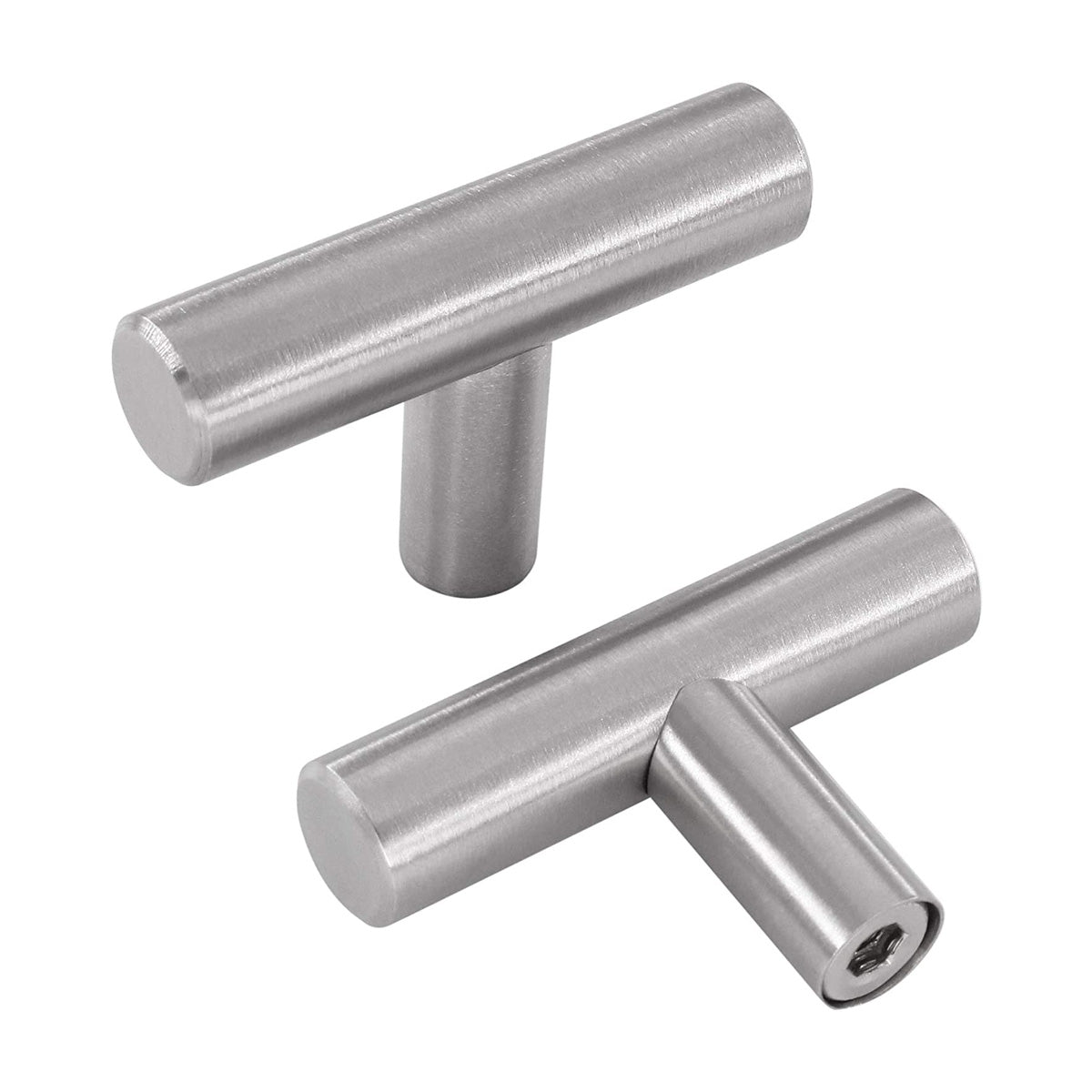 Brushed Nickel Stainless Steel T-Bar Drawer Handles