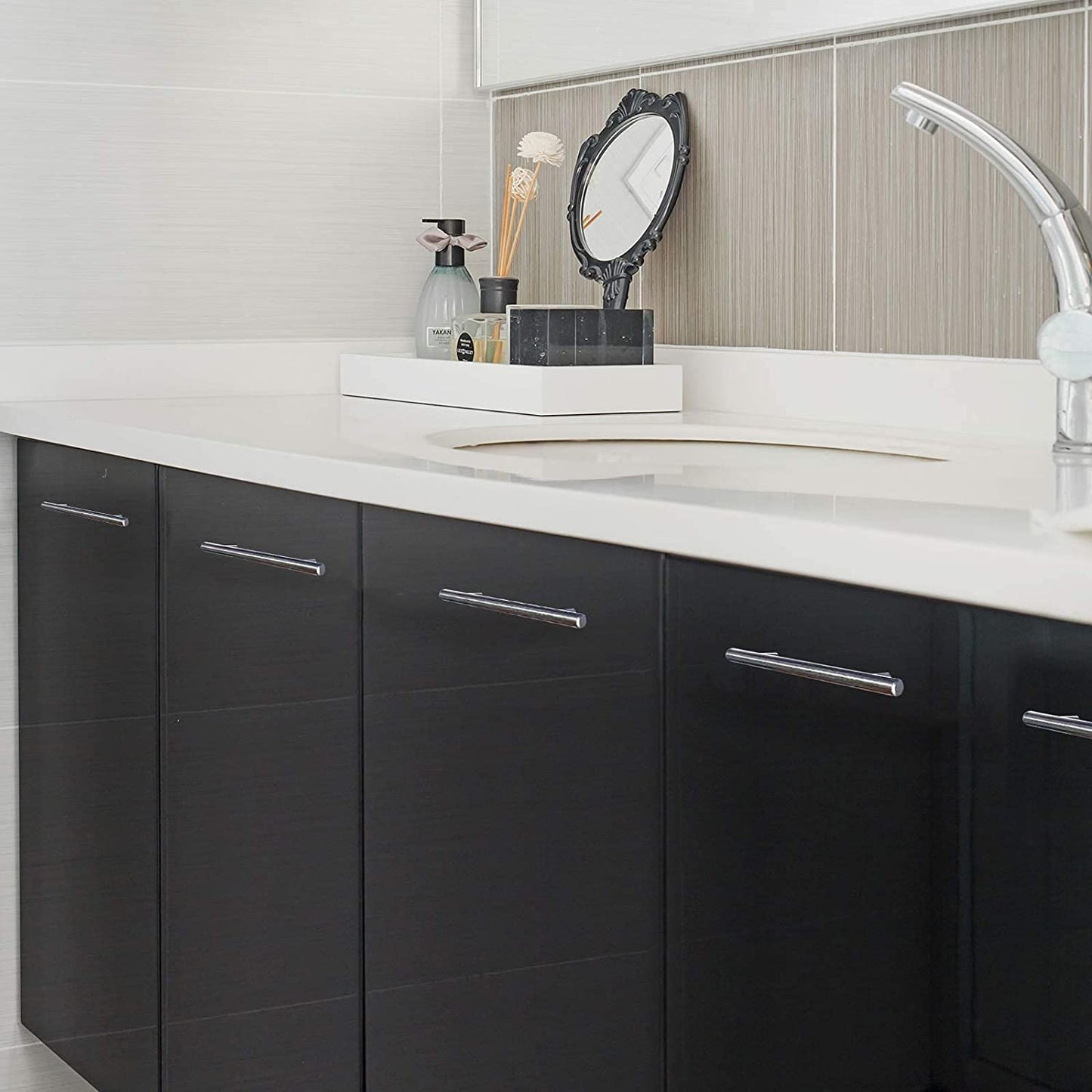 Brushed Nickel Stainless Steel T-Bar Drawer Handles